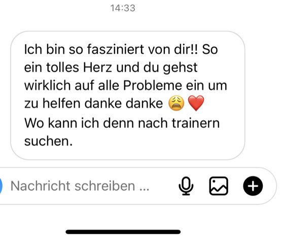 Nachricht einer Kundin an Désirée Scheller