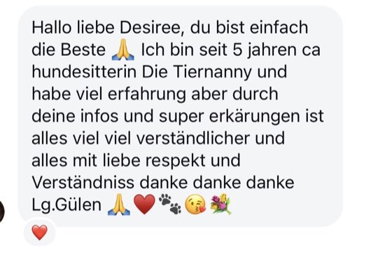 Nachricht einer Kundin an Désirée Scheller