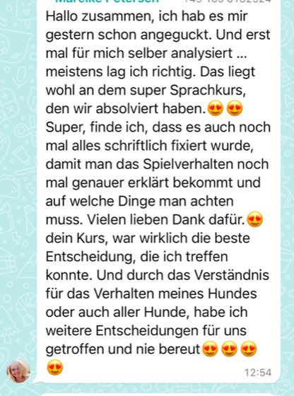 Nachricht einer Kundin an Désirée Scheller