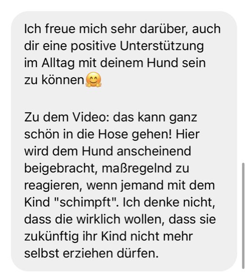 Nachricht einer Kundin an Désirée Scheller