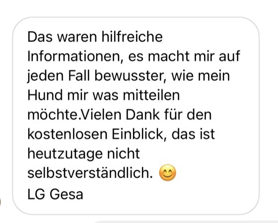 Nachricht einer Kundin an Désirée Scheller